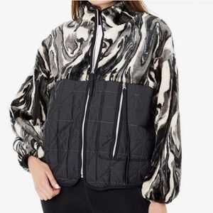 UGG Marlene Quilted Sherpa Jacket Black And White Marble
